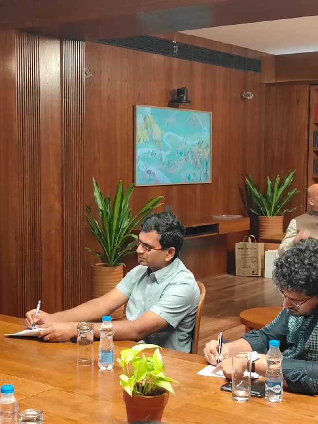 Faculty-led discussion in the boardroom